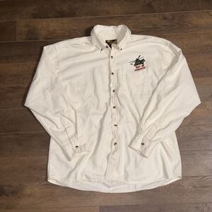 Vtg Camp Creek Men’s L Button Up Shirt RAH-66 Comanche Beige Cotton